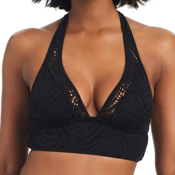 Bar III Crochet Longline Halter Bikini Top - Picture 1 of 9